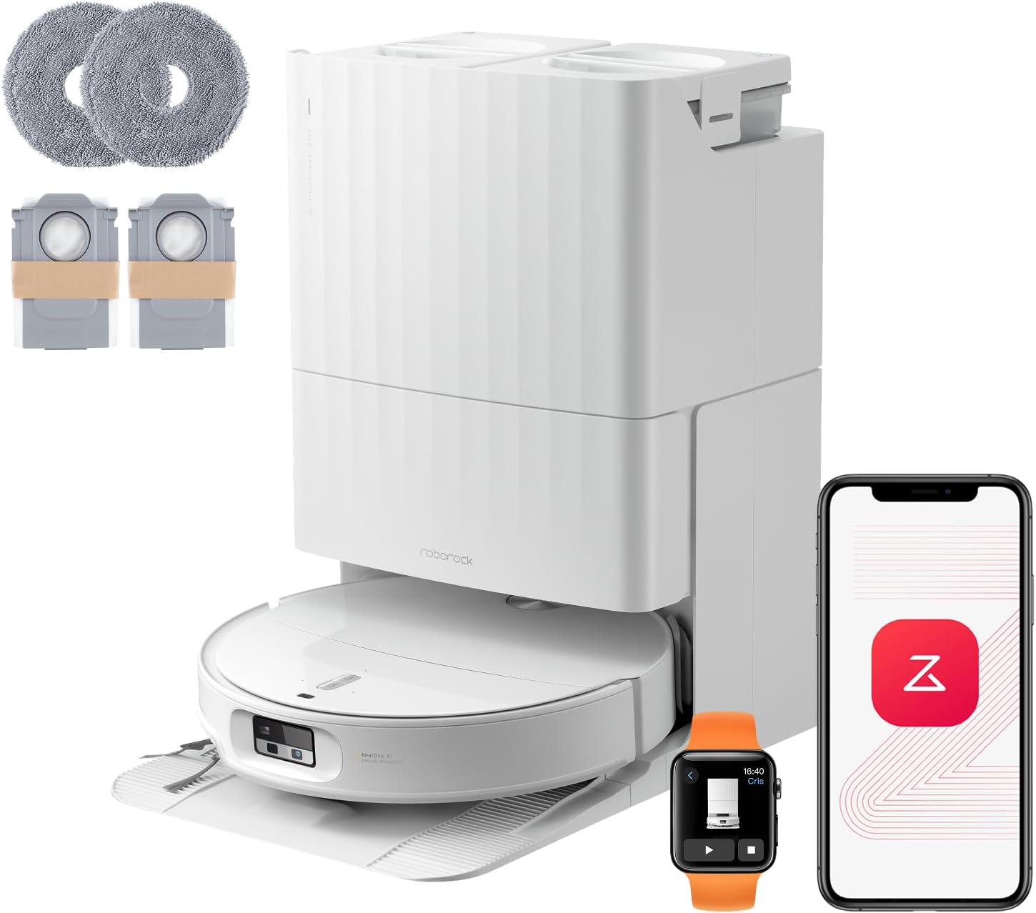61XOF5fMUGL._AC_SL1500 Roborock Qrevo Edge 2 und Qrevo Edge S5A Serie Saug- und Wischroboter mit HyperForce-Saugkraft, FlexiArm-Technologie und intelligenter Reinigungsstation - Image 1