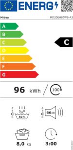 Midea MD20EH Wärmepumpentrockner | 8kg - 10kg | UV-Hygiene | Woolmark | Klasse A+++ - Image 8