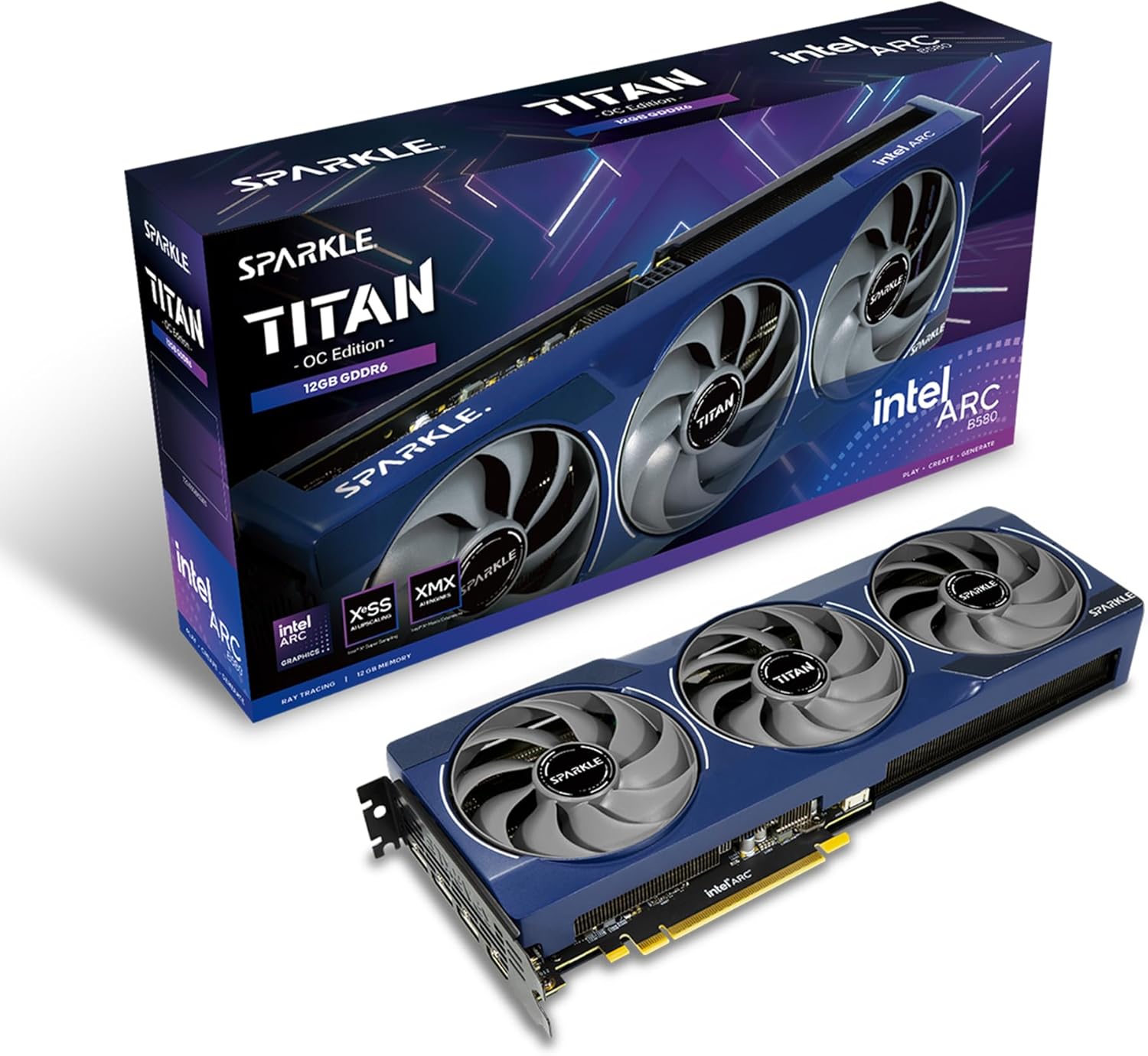 7130pk1Eh0L._AC_SL1500 Sparkle Intel Arc B580 TITAN OC 12GB GDDR6 | SB580T-12GOC | Triple-Fan | TORN Cooling 2.0 - Image 1