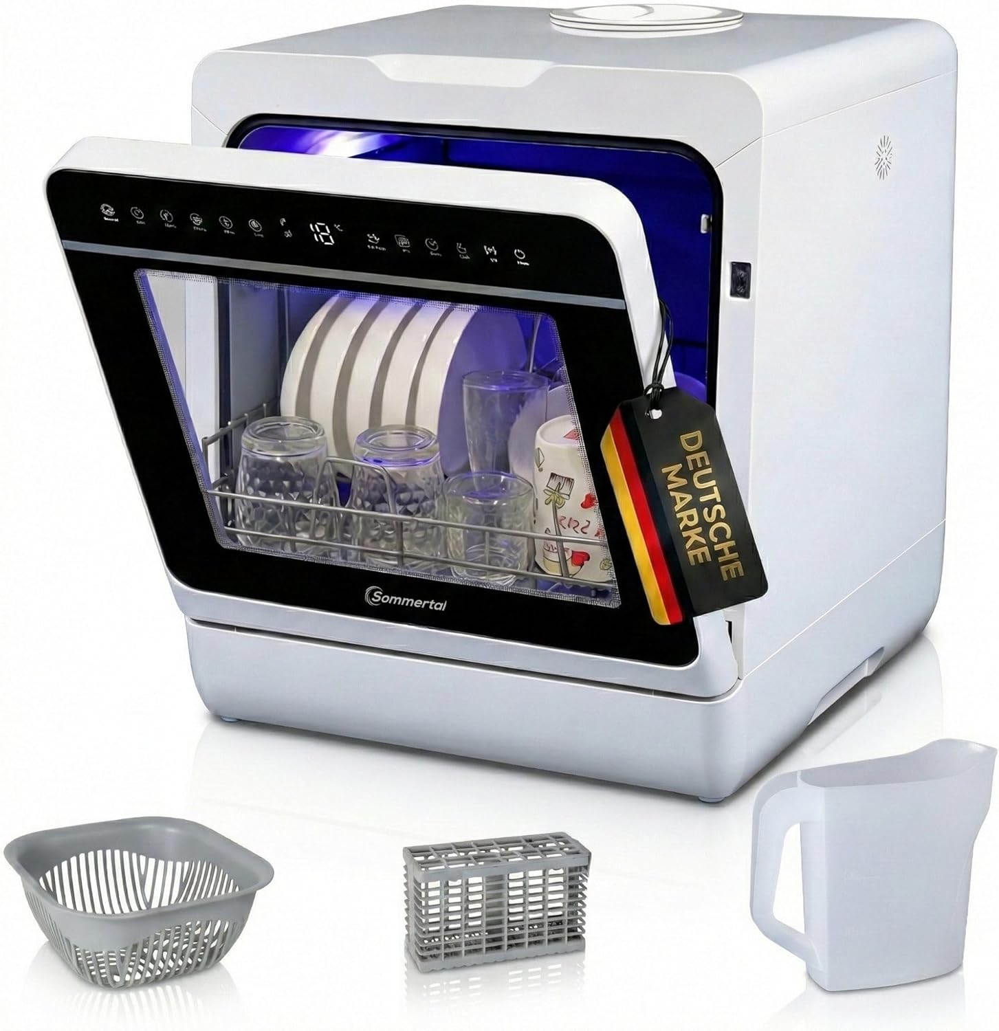 71+4qNQHmOL._AC_SL1500_ Sommertal Mini lave-vaisselle | Lave-vaisselle de table avec 5L Réservoir d'eau & Freshflow (SP9 / SP5) – Image 1