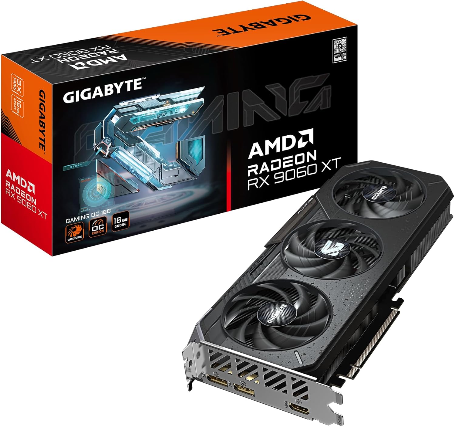 71DKs53RKNL._AC_SL1500 Gigabyte Radeon RX 9060 XT Gaming OC 16G | GV-R9060XTGAMING OC-16GD | 16GB GDDR6 | PCIe 5.0 | WINDFORCE 3X – Image 1