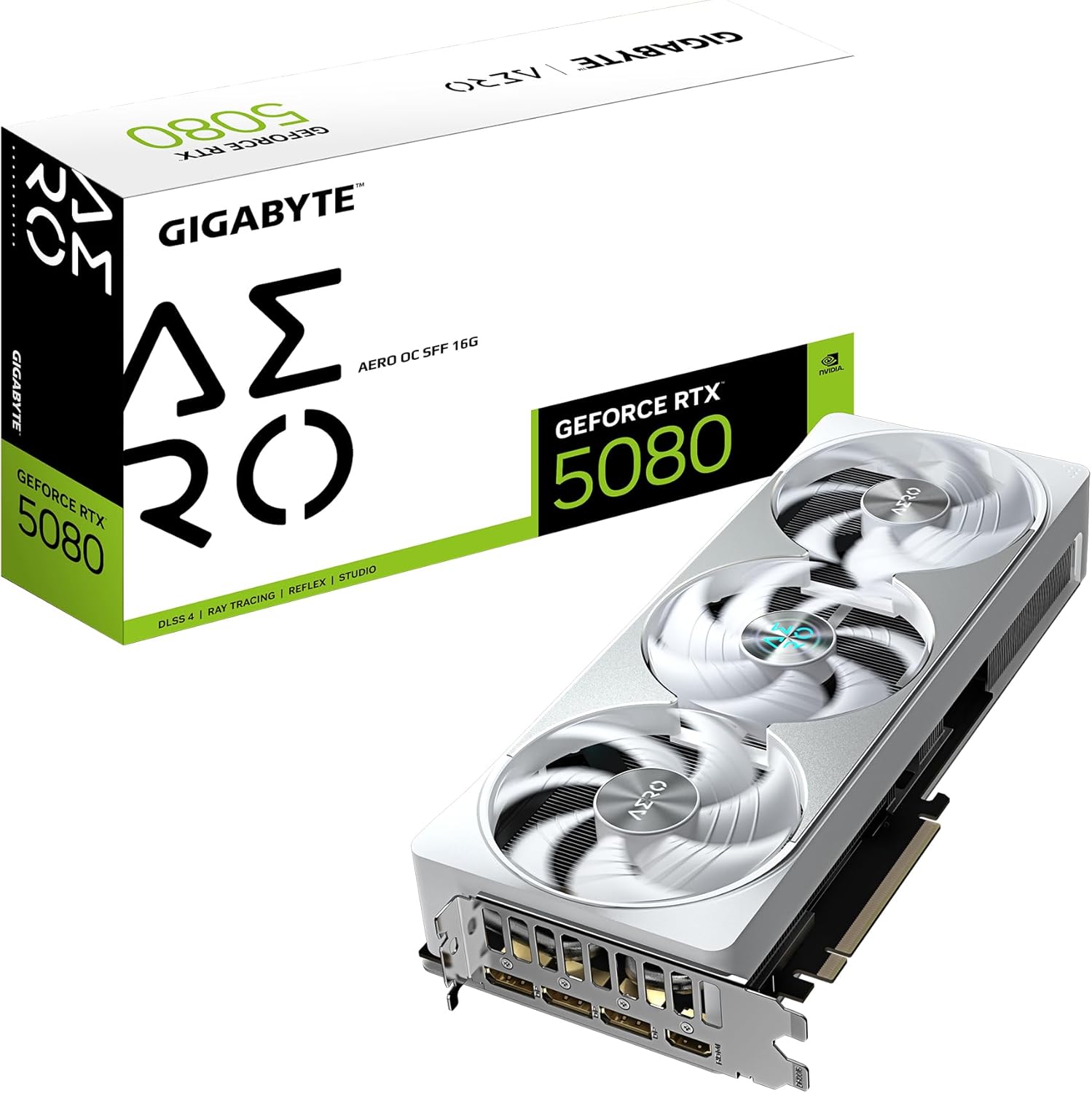 71SU2rvRJ4L._AC_SL1500 Gigabyte GeForce RTX 5080 AERO OC SFF 16GB GDDR7 | GV-N5080AERO OC-16GD | PCIe 5.0 | Blackwell | SFF-Design - Image 1