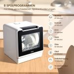 HAVA Mini-Geschirrspüler | Tischgeschirrspüler mit 5L Wassertank & 8 Programmen (TDQR07) - Image 2