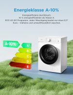Midea V3 Lave-linge frontal | 8 kg - 10 kg | 1400 tr/min | Fonction vapeur | Classe A-10% - Image 2