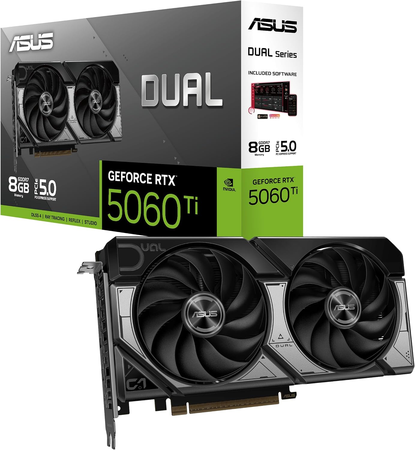 81MNpj2q4IL._AC_SL1500 ASUS Dual GeForce RTX 5060 Ti OC Edition | 16GB GDDR7 | PCIe 5.0 | 2.5-Slot Design | DUAL-RTX5060TI-O16G – Image 1