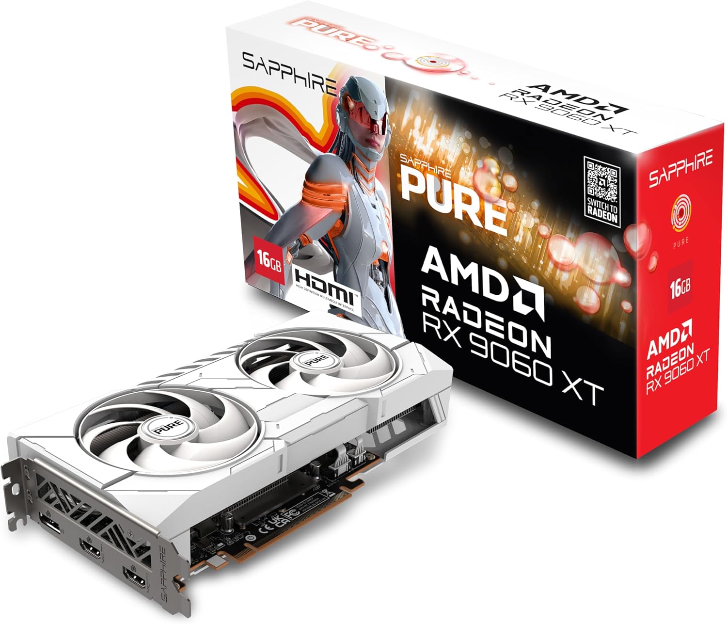81lQp7AEP-L._AC_SL1500 Sapphire Pure AMD Radeon RX 9060 XT Gaming OC | 11350-02-20G | 16GB GDDR6 | RDNA 4 | 1440p Gaming – Image 1