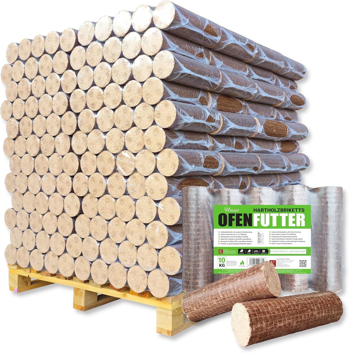 00afea184f497b2f98150b87d67b631b.jpg Energie Kienbacher Briquettes de feuillus Nestro premium – Hêtre et/ou chêne, briquettes écologiques rondes sans trou central (conditionnements de 400 kg à 1000 kg) - Image 1