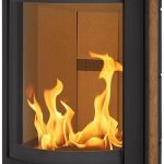 H&M Germany EVO 3.0 XL Poêle à bois – 7 kW – Poêle rond moderne noir – Hublot panoramique – Classe d'efficacité énergétique A – Compartiment à bois intégré – Accumulation de chaleur en option