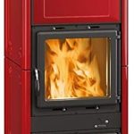 La Nordica Fedora Poêle à bois – 8,3 kW – Poêle design exclusif avec céramique majolique – Rouge bordeaux – Fonte de qualité – Post-combustion haute efficacité