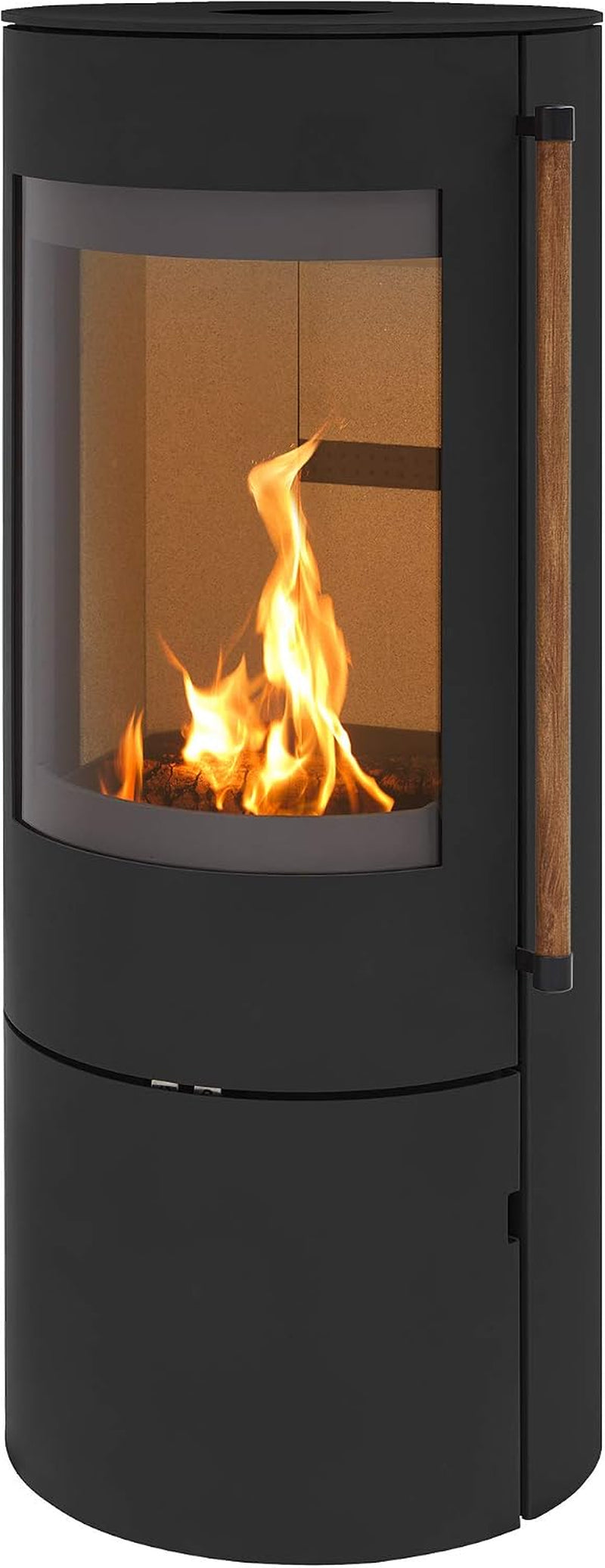221edf12cf04cdac69ba64ca79f425a0.jpg H&M Germany EVO 2.1 Poêle à bois – 7 kW – Poêle design moderne avec vision panoramique – Compartiment à bois intégré avec porte – Classe d'efficacité énergétique A – Raccordements de conduit flexibles – Image 1