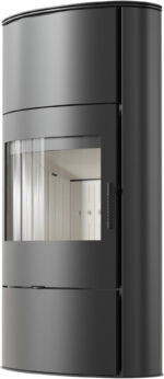 KRATKI KOZA/AB/S/2/ROLLO/W Poêle à bois – 10 kW – Poêle design moderne avec vision panoramique – Classe d'efficacité énergétique A – Technologie d'accumulation TERMOTEC – Adapté aux maisons passives – Image 3