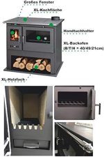ECOfoxx Victoria Viki Lux Cuisinière à bois – 10,5 kW, noir, classe d'efficacité énergétique A - Image 5