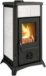 La Nordica Gemma Elegance Poêle à bois – 6 kW, céramique majolique blanche, haut rendement