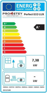 Prometey Perfect Eco Lux Cuisinière à bois – 7,38 kW – Poêle à bois performant avec four & plaque de cuisson – Classe d'efficacité énergétique A+ – Solution polyvalente de chauffage & cuisson jusqu'à 103 m² – Image 6