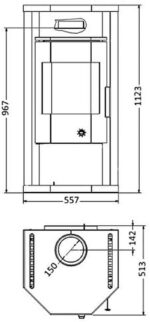 Wamsler Thyra Poêle de chauffage sur pied – Finition chêne moderne, Acier inoxydable – Image 3