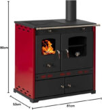 Prometey Perfect Eco Lux Cuisinière à bois – 7,38 kW – Poêle à bois performant avec four & plaque de cuisson – Classe d'efficacité énergétique A+ – Solution polyvalente de chauffage & cuisson jusqu'à 103 m² – Image 7