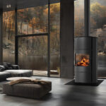 KRATKI KOZA/AB/S/2/ROLLO/W Poêle à bois – 10 kW – Poêle design moderne avec vision panoramique – Classe d'efficacité énergétique A – Technologie d'accumulation TERMOTEC – Adapté aux maisons passives – Image 2