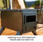 Winnerwell Nomad Medium – Poêle de tente compact en inox de qualité – Poêle à bois portable pour tentes, tipis & yourtes – Puissance de chauffe 7 kW & fonction cuisson – Image 7