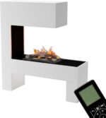 GLOW FIRE Mozart Opti-Myst Cheminée électrique à vapeur d'eau – Blanc, effet de flamme 3D réaliste