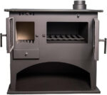 EEK Viki Cuisinière à bois – 10,5 kW – Poêle d'atelier puissant avec four & plaque de cuisson – Pour pièces jusqu'à 200 m² – Chauffage & cuisson autonomes – Design robuste avec compartiment à bois – Image 4