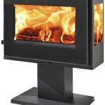 PANADERO Atlantic Trivision Ecodesign Poêle à bois – 6,7 kW, vision panoramique, noir