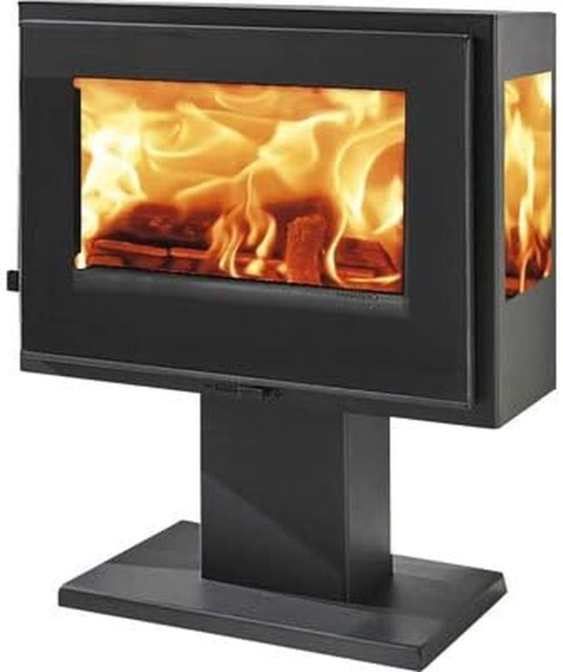 852e7a0451690762aaec7d97e0650f47.jpg PANADERO Atlantic Trivision Ecodesign Poêle à bois – 6,7 kW, Panoramablick, Noir – Image 1