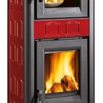 La Nordica Gemma Forno Poêle à bois – 7 kW, céramique rouge bordeaux & fonte