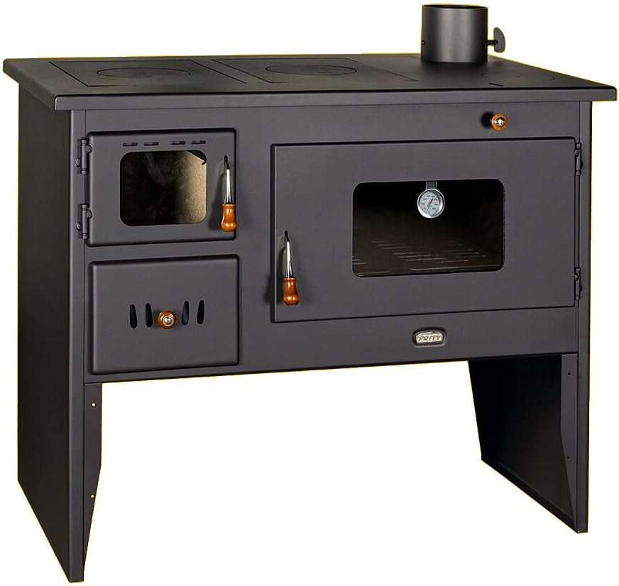 8bb6080d4fc54fe44e17dcc73432064d.jpg Prity 2P50 Cuisinière à bois & poêle – 16 kW, four XL, certifié BImSchV niveau II - Image 1