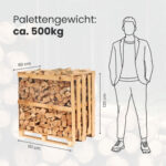 Kaminholz Breuer Bois de chauffage de hêtre premium – Palette 1 stère – Feuillus séchés en séchoir, propres & sans nuisibles pour cheminée, barbecue & poêle (bûches de 25 cm ou 30 cm au choix | Petit bois d'allumage offert) – Image 7