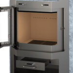Thermia Bali Max V3 Poêle à bois – 8,5 kW – Poêle exclusif en stéatite – Vitre prismatique – Grande capacité de chauffe (jusqu'à 244 m³) – Compartiment à bois & chauffe-plat intégrés – Économe en énergie – Image 2