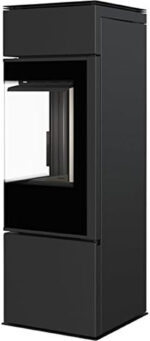 KRATKI Thor Poêle à bois – 8 kW – Poêle design moderne avec vision panoramique – Économe en énergie – Technologie d'accumulation Acumotte – Adapté à l'installation en angle – Image 2