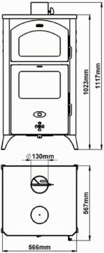 KOMIRO Prity FGR Cuisinière à bois & four – Cuisinière sur pied 14,5 kW en acier allié [classe énergétique A+] – Image 7