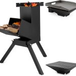 Stanbroil Rocket Stove 3-en-1 – Réchaud de camping extérieur au bois avec grille de barbecue et plaque de cuisson