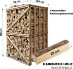 Neandertaler Feuer Premium Eichen-Brennholz 25 cm – 2 RM kammergetrocknet auf Palette (ca. 1000 kg) – Ofenfertig für Kamin, Pizzaofen, Grill & Smoker - Image 2