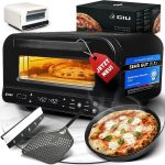 GIU Falò Four à pizza électrique – Four professionnel à air chaud 450 °C – « Set Pizzaiolo » avec accessoires – Technologie FusionHeat – Pizza napolitaine en 2 minutes – Autonettoyage par pyrolyse