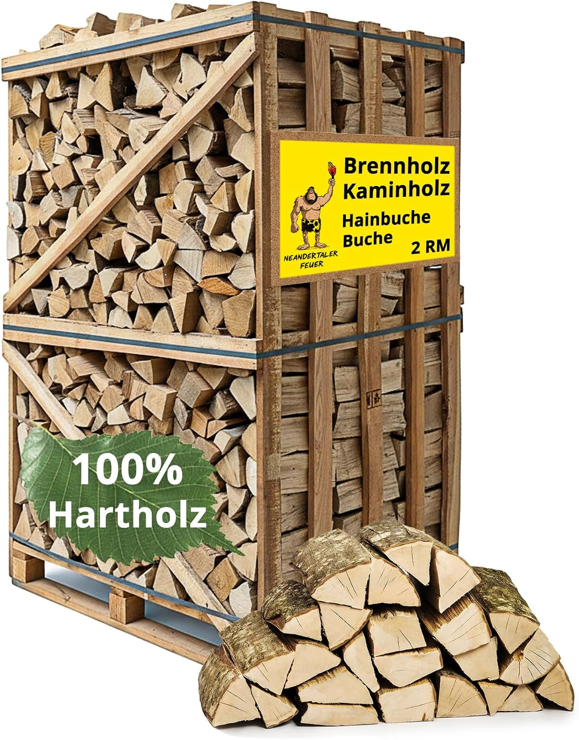 ccd7f2a4573e0794738c15b1cc1f76a4.jpg Neandertaler Feuer Premium Eichen-Brennholz 25 cm – 2 RM kammergetrocknet auf Palette (ca. 1000 kg) – Ofenfertig für Kamin, Pizzaofen, Grill & Smoker - Image 1