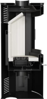 Kratki AB 2 (KOZA/AB/S/2) Poêle à bois – 10 kW – Design ovale moderne – Noir – Avec accumulateur TERMOTEC – Arrivée d'air extérieur – Haute efficacité – Image 5