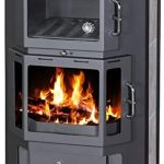 Victoria Taro Poêle à bois – 10 kW – Design intemporel – Combustion continue – Construction robuste en acier – Laqué noir – Chauffage efficace