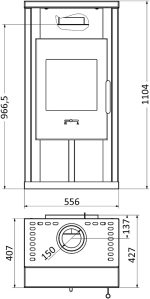 Wamsler Yuna Poêle à bois sur pied – 6 kW, gris fer - Image 3