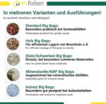 dm-folien Bois-Big Bag (10er Ensemble) – 100 x 100 x 160 cm | 1.000 kg Charge max. | Robuste Big Packs pour Bois de chauffage avec Filet & Fond étoilé | Stable & Réutilisable – Image 7