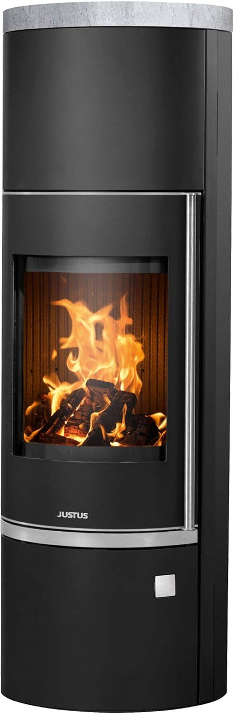 fcc6995a6d3687720e921ceca404abab.jpg Justus Faro W+ 2.0 Poêle bois & charbon – 7 kW, acier noir avec plaque supérieure en stéatite - Image 1