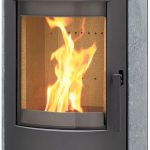 Thermia München XL Poêle à bois – 7 kW – Poêle à accumulation moderne avec habillage en stéatite – Classe d'efficacité énergétique A+ – Hublot panoramique – Combustion continue